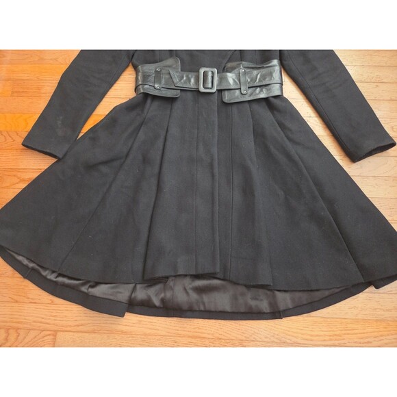 Mackage Women's Wool Blend Dress Coat Black Belted Heavy Size Medium - Picture 3 of 14